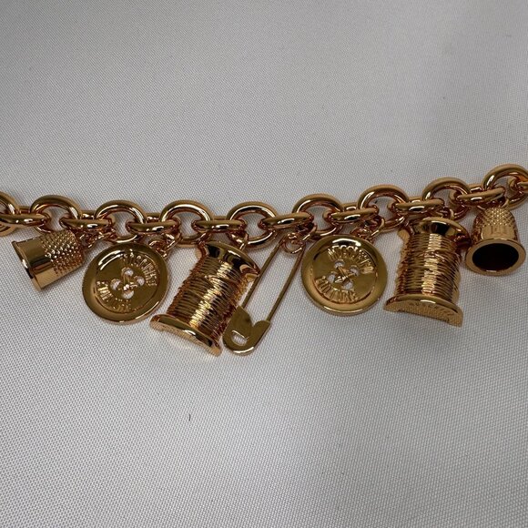 AW23 Moschino Couture Jeremy Scott Gold Sewing W/ Pins And Thimbles Charms Belt main image 8